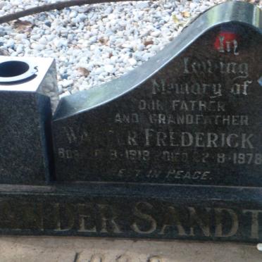 SANDT Walter Frederick, van der 1918-1978