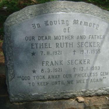 SECKER Frank 1921-1993 &amp; Ethel Ruth 1921-1955