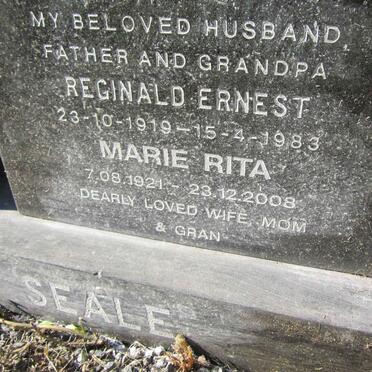 SEALE Reginald Ernest 1919-1983 &amp; Marie Rita 1921-2008