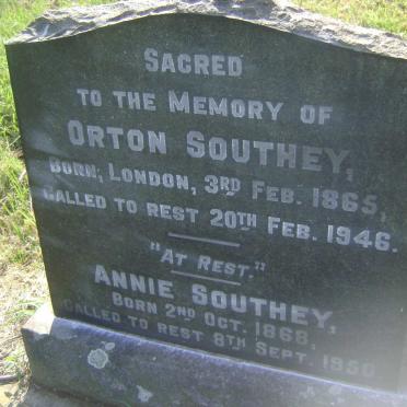 SOUTHEY Orton 1865-1946 &amp; Annie 1868-1950