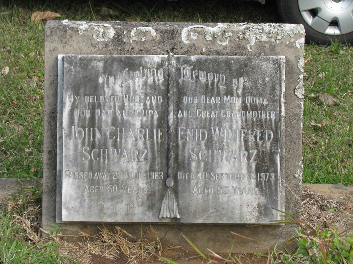 SCHWARZ John Charlie -1963 &amp; Enid Winifred -1973