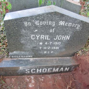 SCHOEMAN Cyril John 1910-1981