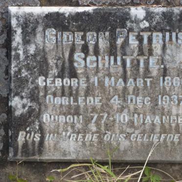 SCHUTTE Gideon Petrus 1860-1937
