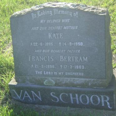 SCHOOR Francis Bertram, van 1896-1963 &amp; Kate 1885-1950