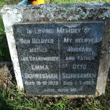 SCHWEGMAN Otto -1967 &amp; Emma -1978