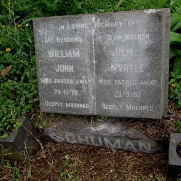 SCHUMAN William John -1970 &amp; Olive Myrtle -1980