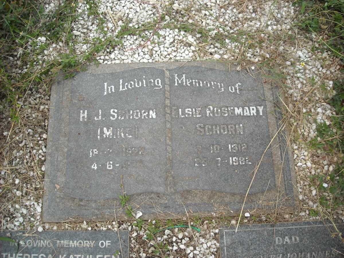 SCHORN H.J. &amp; Elsie Rosemary 1912-1982