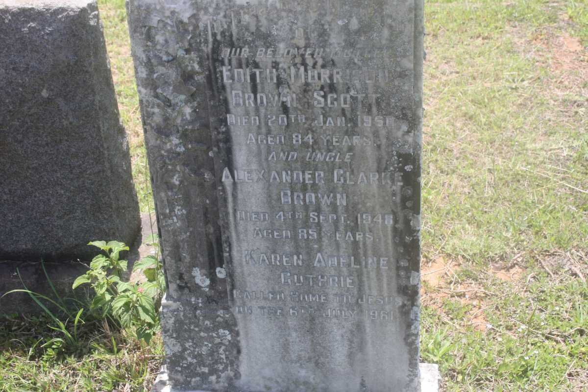 SCOTT Edith Morrison Brown -1960 :: BROWN Alexander Clarke -1948 :: GUTHRIE Karen Adeline -1961