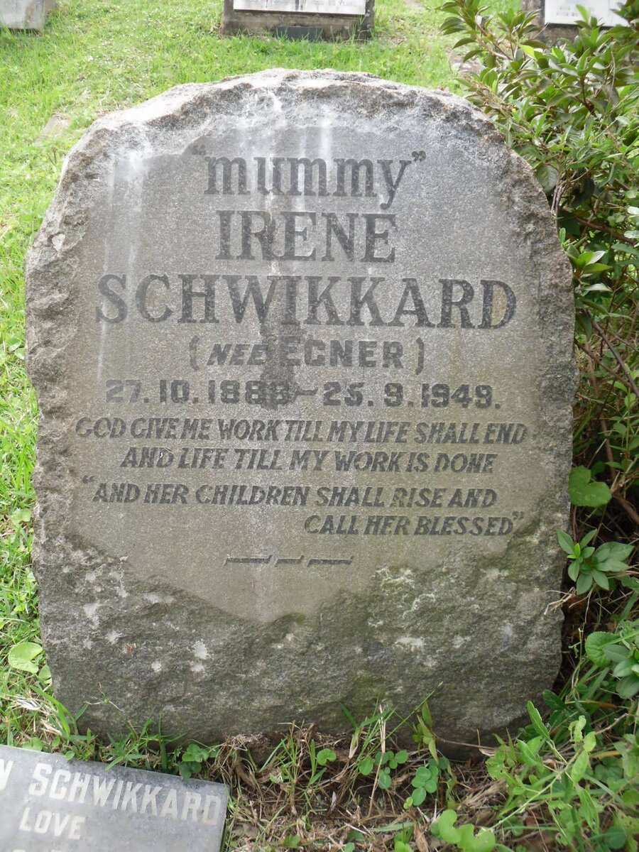 SCHWIKKARD Irene nee EGNER 1888-1949