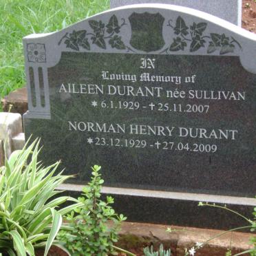 DURANT Norman Henry 1929-2009 &amp; Aileen SULLIVAN 1929-2007