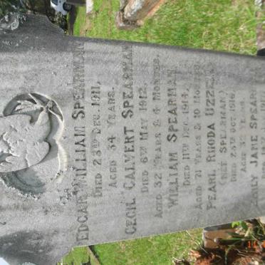 SPEARMAN Edgar William -1911 :: SPEARMAN Cecil Calvert -1912 :: SPEARMAN William -1913 UZZELL Pearl Rhoda nee SPEARMAN -1916