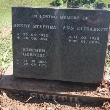 SMITH Henry Stephen 1923-1974 :: SMITH Ann Elizabeth 1928-2004 :: SMITH Stephen Herbert 1955-1974