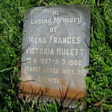HULETT Irena Frances Victoria 1897-1980