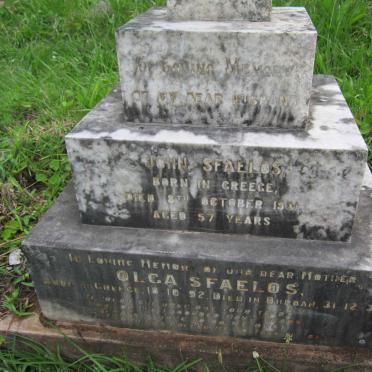 SFAELOS John -1931 &amp; Olga 1892-1933