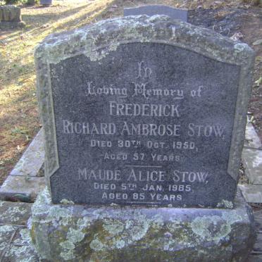 STOW Frederick Richard Ambrose -1950 &amp; Maud Alice -1985