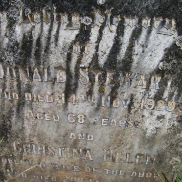 STEWART Donald -1929 &amp; Christina Helen -1947