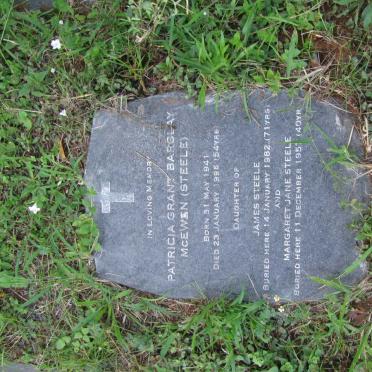 STEELE James -1982 &amp; Margaret Jane -1957 :: McEWAN Patricia Grant Barclay nee STEELE 1941-1995