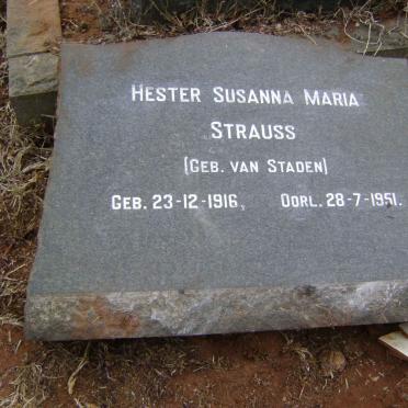 STRAUSS Hester Susanna Maria nee VAN STADEN 1916-1951