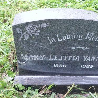 STRATEN Mary Letitia, van 1898-1985