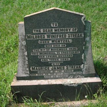 STREAK Maurice James -1938 &amp; Mildred Winifred WENTZEL -1936