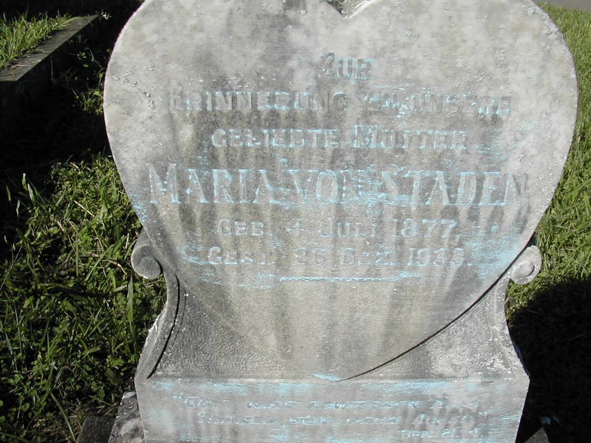 STADEN Maria, von 1877-1933