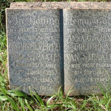 STRAATEN Gabriel Venter, van -1957 &amp; Anna Catrina Fredrika -1970 