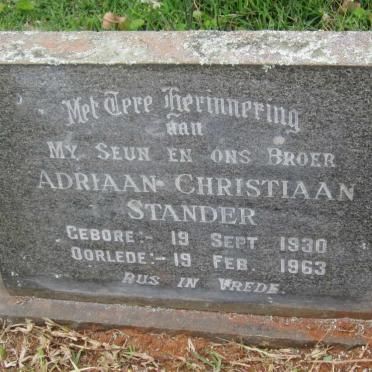 STANDER Adriaan Christiaan 1930-1963