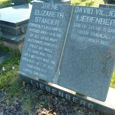 STANDER Irene Elizabeth formerly LIEBENBERG -1994 :: LIEBENBERG David Viljoen -1959
