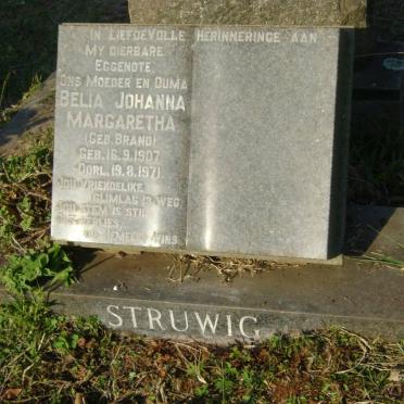 STRUWIG Belia Johanna Margaretha nee BRAND 1907-1971