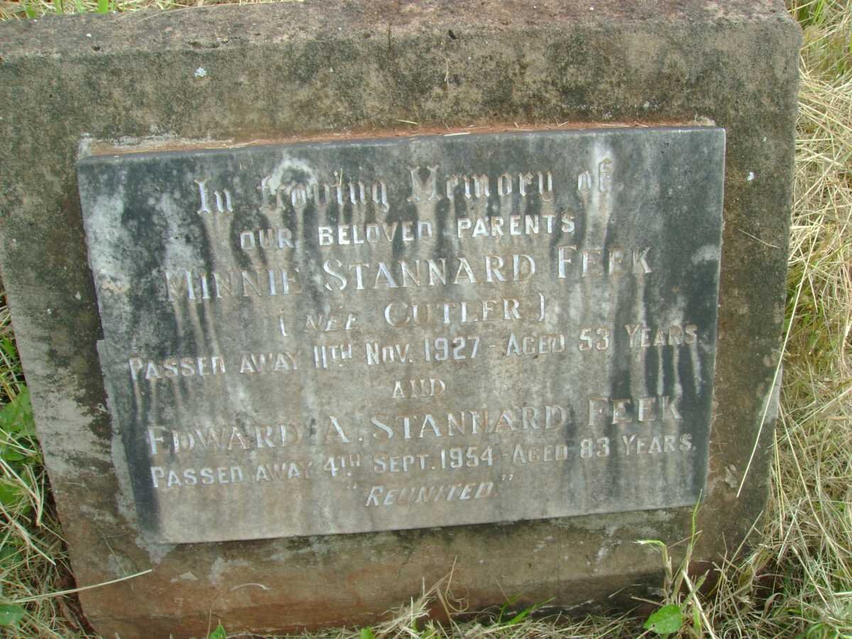 STANNARD FEEK Edward A. -1954 &amp; Minnie CUTLER -1927