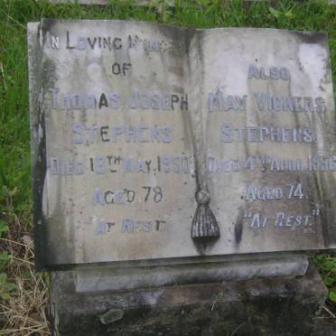 STEPHENS Thomas Joseph -1950 &amp; May Vickers -1956