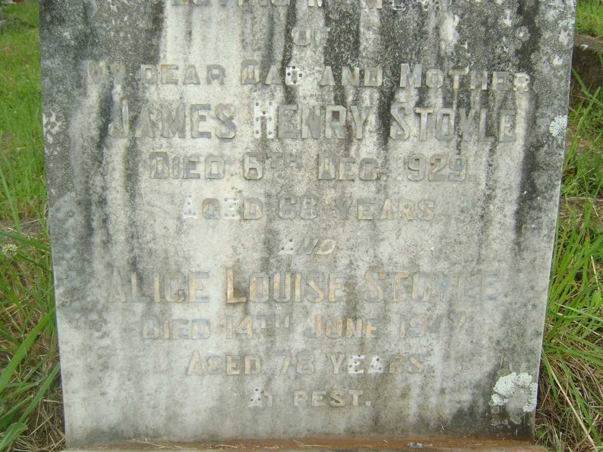 STOYLE James Henry -1929 &amp; Alice Louise -1947