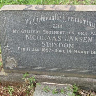 STRYDOM Nicolaas Jansen 1897-1962