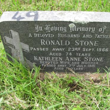 STONE Ronald -1966 &amp; Kathleen Anne -1981