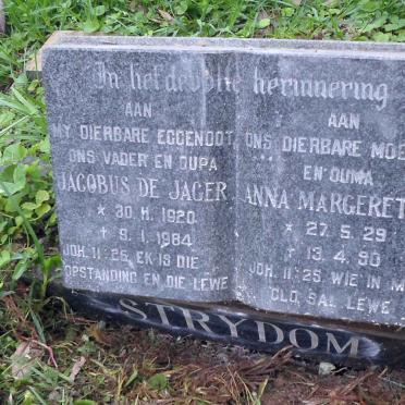 STRYDOM Jacobus de Jager 1920-1984 &amp; Anna Margeretha 1929-1990