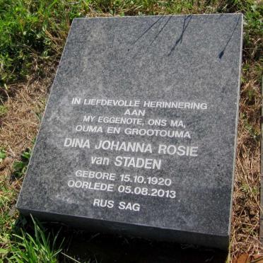 STADEN Dina Johanna Rosie, van 1920-2013