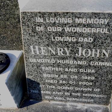 STOCK Henry John 1920-2004