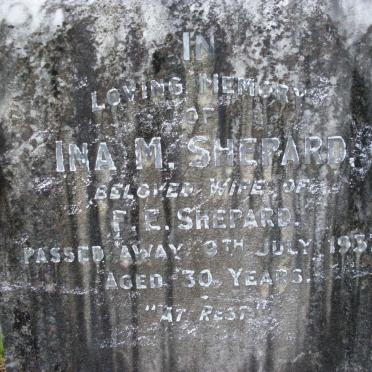 SHEPARD Ina M. -1937