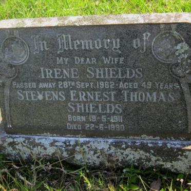 SHIELDS Stevens Ernest Thomas 1911-1990 &amp; Irene  -1962