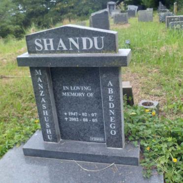 SHANDU Manzashushu Abednego 1947-2002