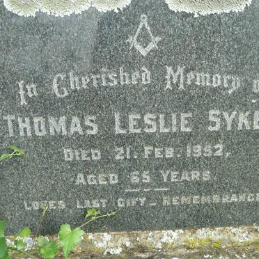 SYKES Thomas Leslie -1952 &amp; Emily Bertha Kate -1964