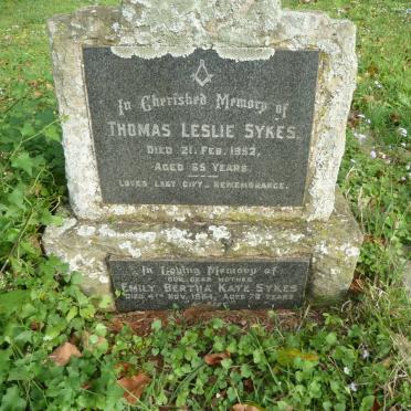 SYKES Thomas Leslie -1952 &amp; Emily Bertha Kate -1964 
