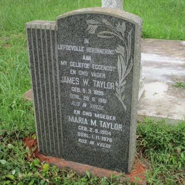 TAYLOR James W. 1899-1961 &amp; Maria M. 1904-1976
