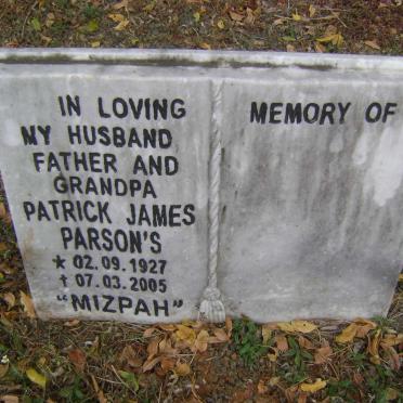 PARSON'S Patrick James 1927-2005