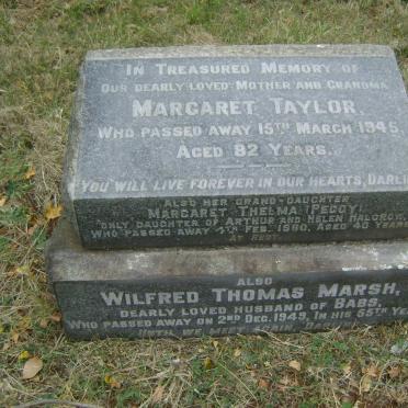 TAYLOR Margaret -1945 :: MARSH Wilfred Thomas -1949 :: HALCROW Margaret Thelma -1960