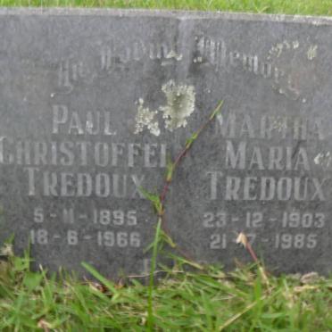 TREDOUX Paul Christoffel 1895-1966 &amp; Martha Maria 1903-1985
