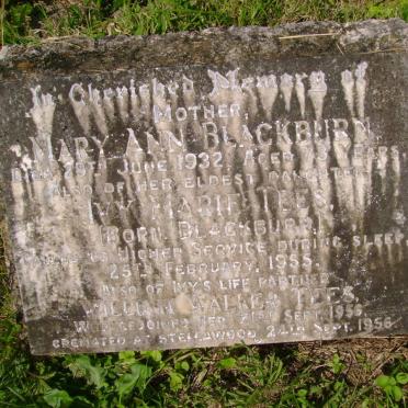 TEES William Walker -1956 &amp; Mary Ann BLACKBURN -1932 :: TEES Ivy Marie BLACKBURN -1955