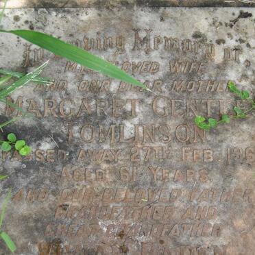 TOMLINSON Vivian Baden Colenso -1977 &amp; Margaret Gentles -1966