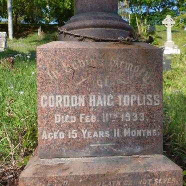 TOPLISS Walter -1956 :: TOPLISS Gordon Haig -1933