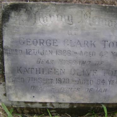 TOD George Clark -1926 &amp; Kathleen Olive -1970